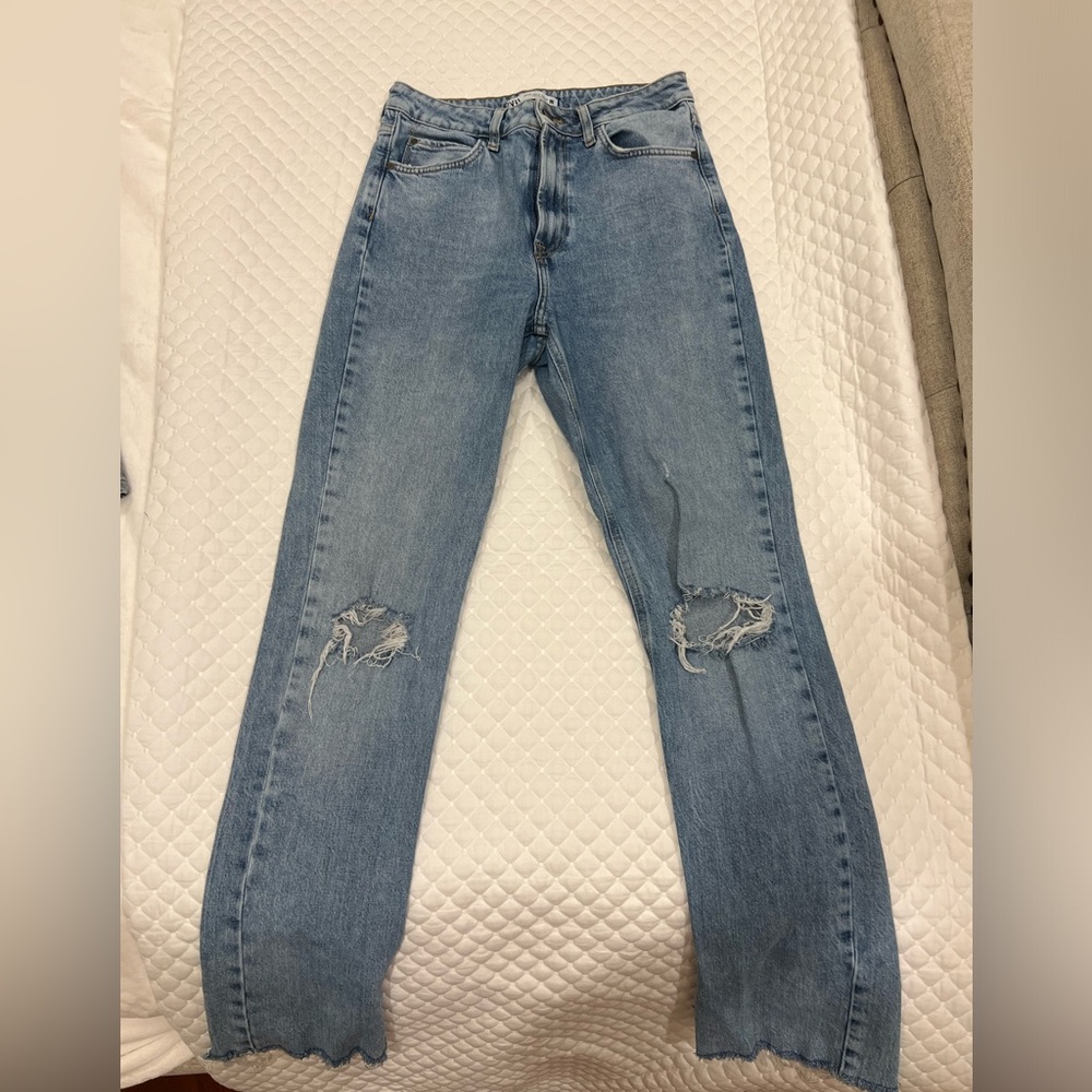 Zara flare slit jeans